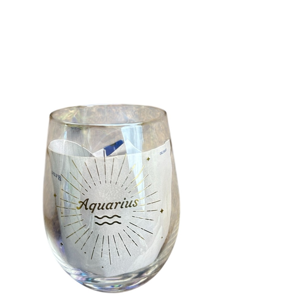 Modern Expressions Aquarius Zodiac Stemless Wine Glass New